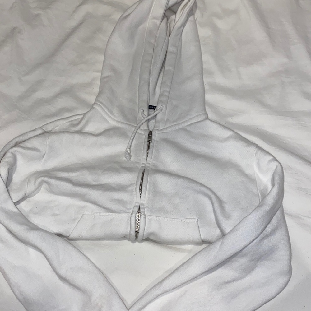 Brandy Melville zip up hoodie (white)